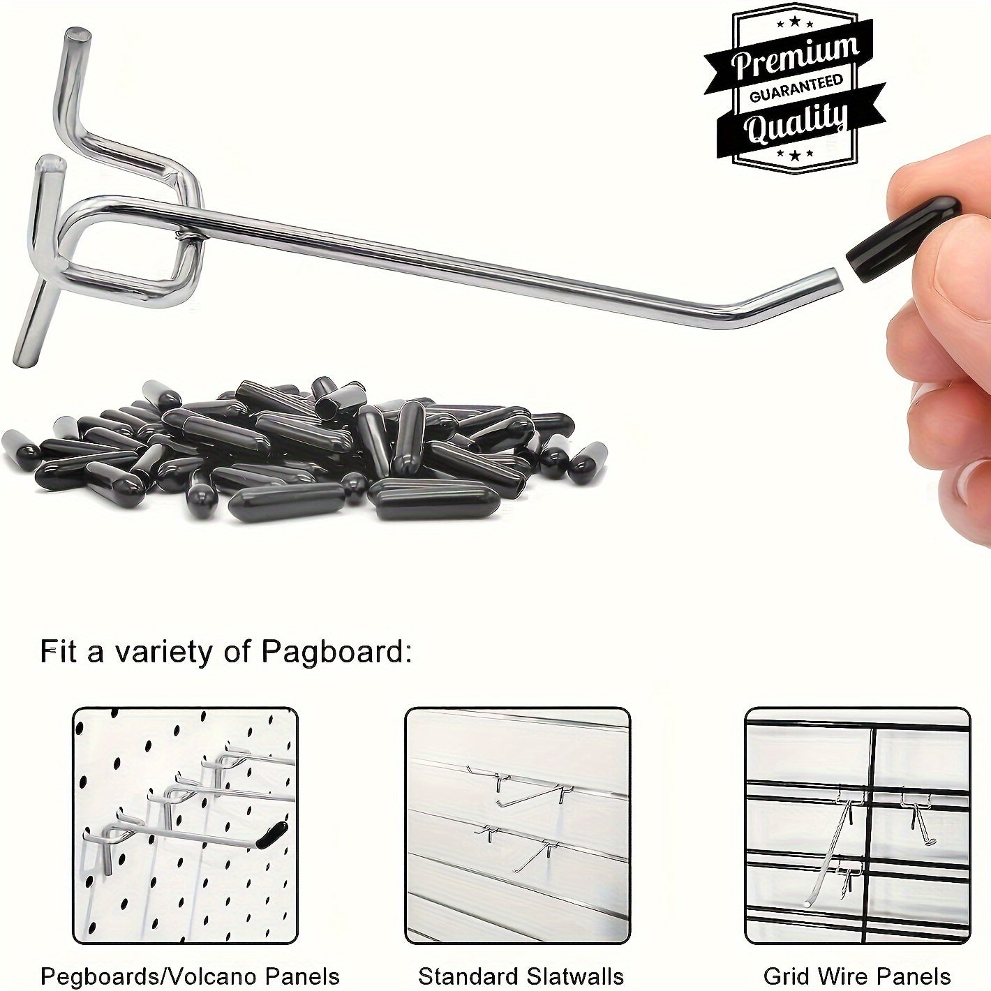 60 Sets Heavy Duty Stainless Steel Pegboard Hooks for Garage and Office Organization
