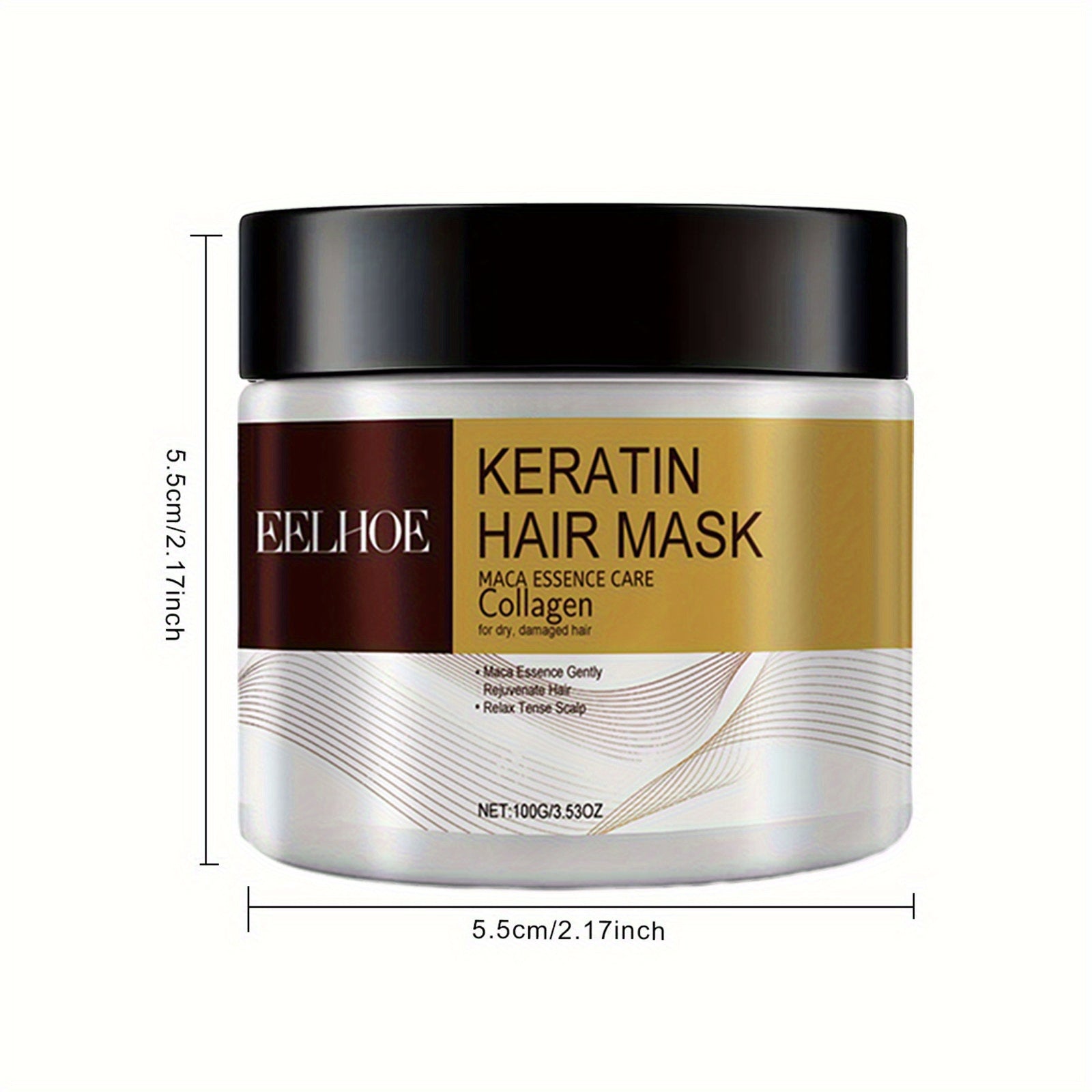 Unisex Adult Keratin Hair Mask with Collagen and Coconut Oil Deep Nourishing Treatment for Normal Hair