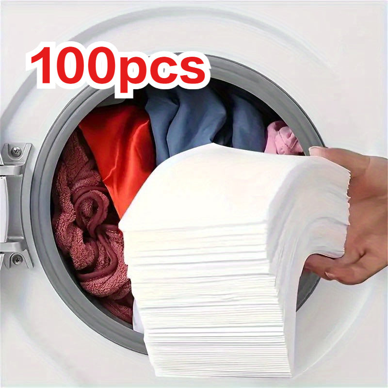 100 Pcs Laundry Color Catcher Sheets Dye Trapping Anti-Transfer Wash Paper