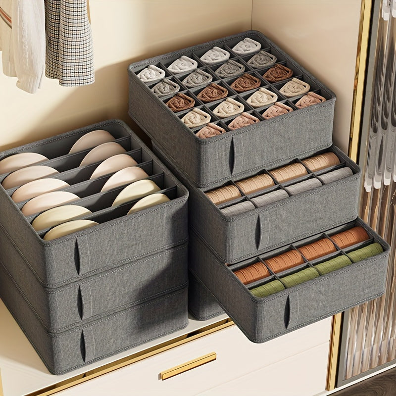 Collapsible Plastic Drawer Organizer with Compartments for Bras Socks and Underwear