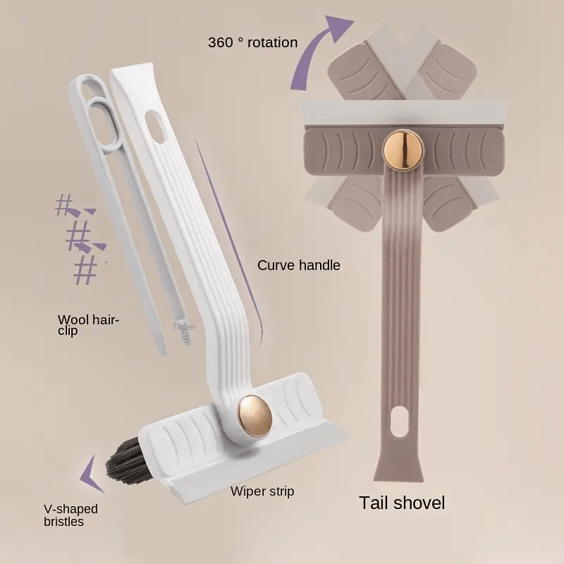 Multi-Purpose Tile Cleaning Brush 3-in-1 360° Rotating Scrubber for Bathroom and Kitchen Floors