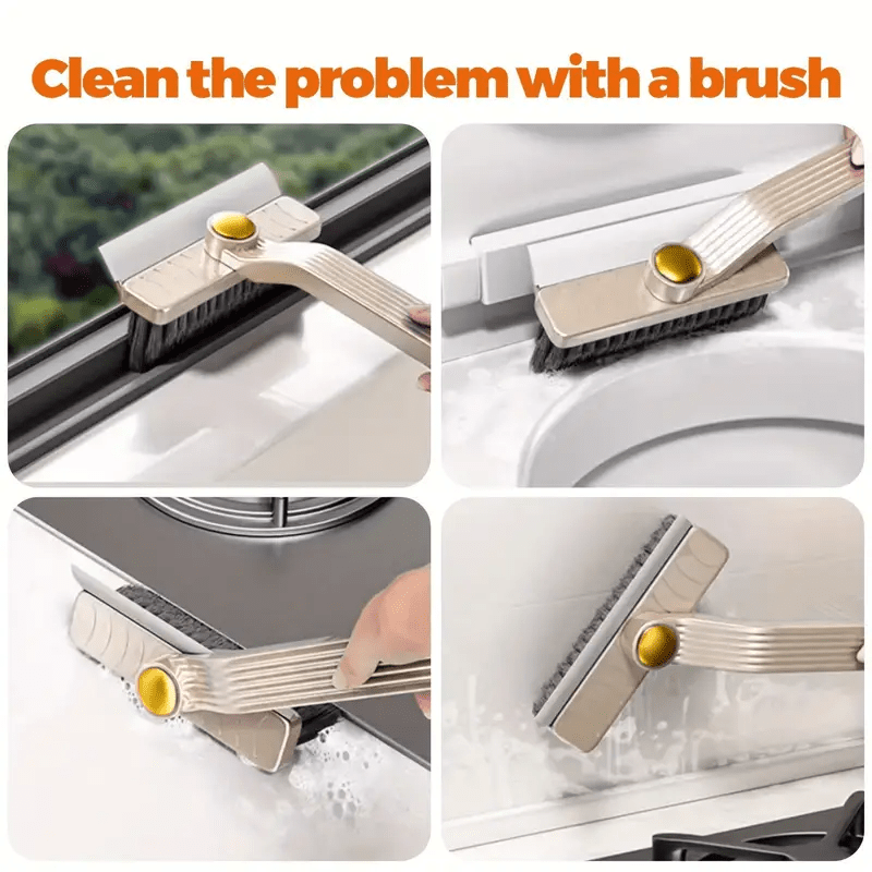Multi-Purpose Tile Cleaning Brush 3-in-1 360° Rotating Scrubber for Bathroom and Kitchen Floors