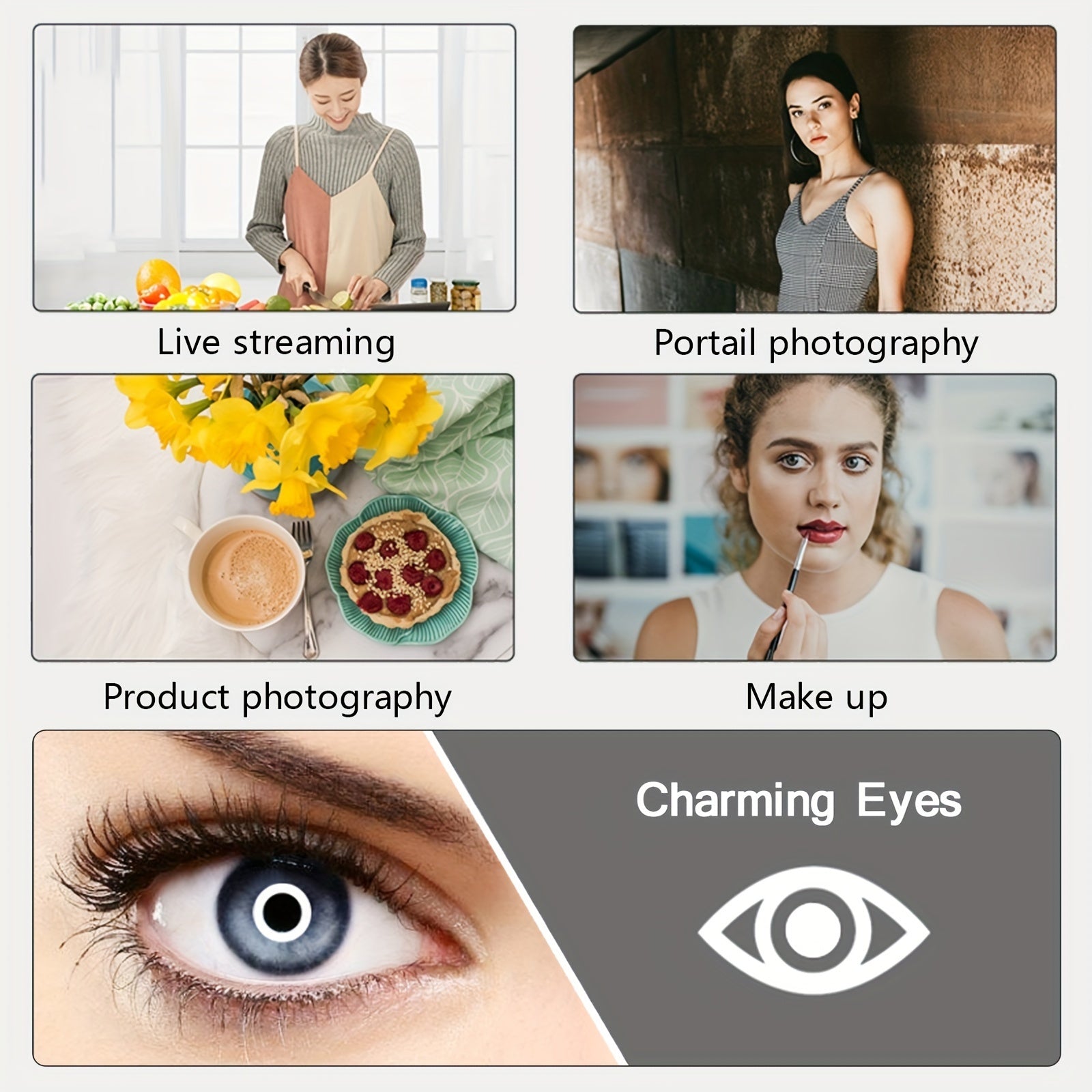 Dimmable LED Selfie Ring Light with Foldable Arm Phone Stand and Adjustable Tripod