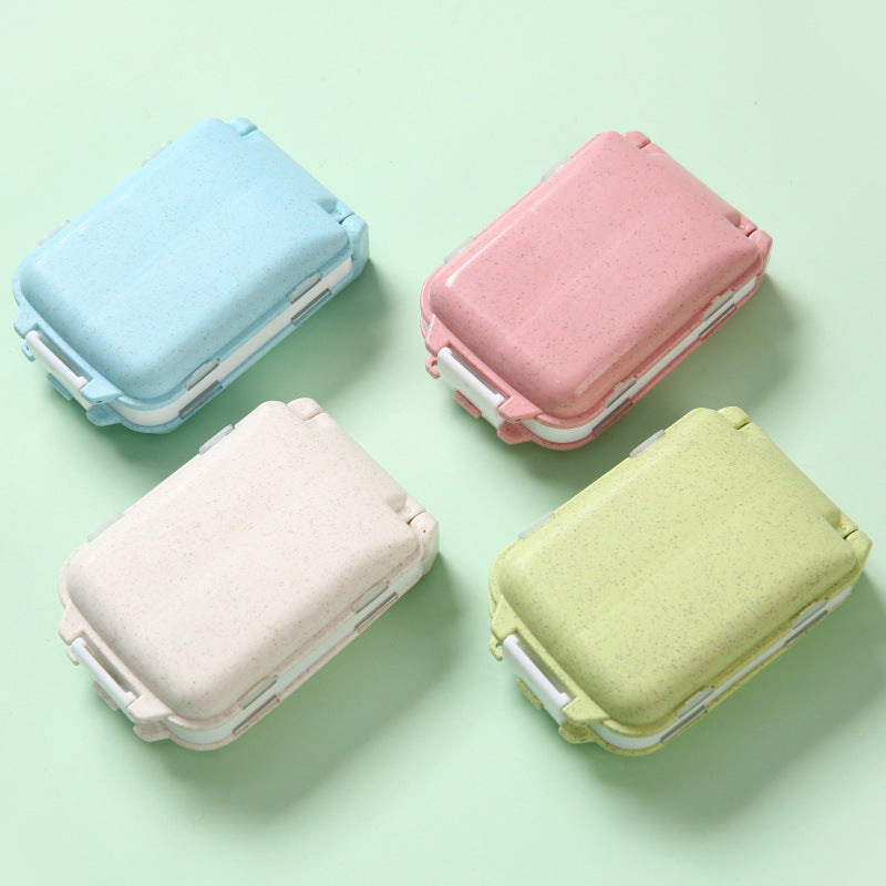 Foldable Small Medicine Box with 3 Layers, 8 Compartments, Compact Storage