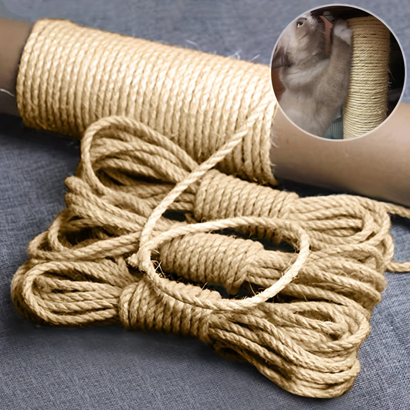 10m Natural Jute Rope for Cat Scratching Toys and Furniture Protection