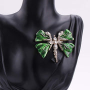 Vintage mayna shaklidagi brosh - kiyim aksessuarlari uchun haddan tashqari hashamatli hasharot nishoni