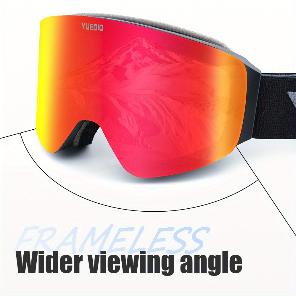 Gafas de esquí antiniebla premium YUEDIO con marco de doble capa magnético para snowboard y esquí