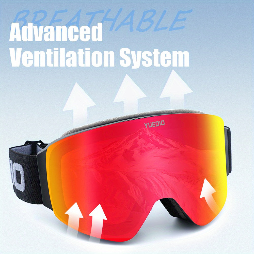 Gafas de esquí antiniebla premium YUEDIO con marco de doble capa magnético para snowboard y esquí