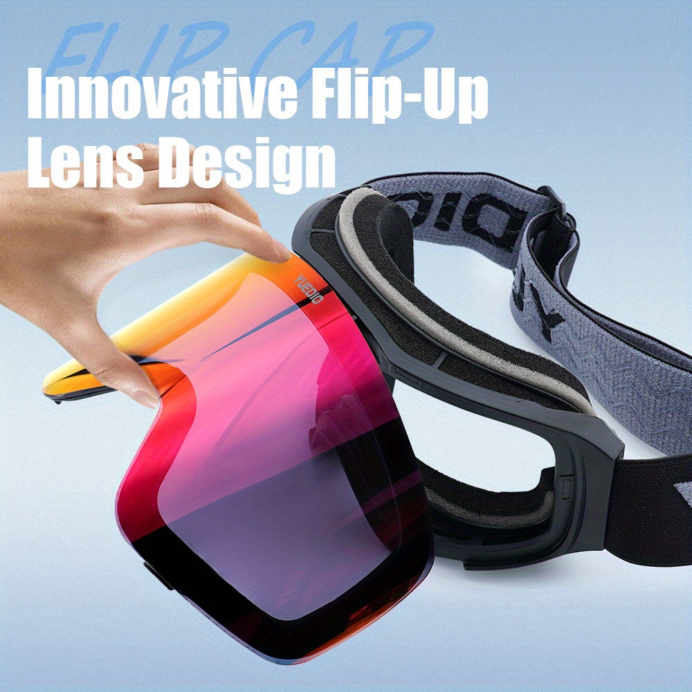 Gafas de esquí antiniebla premium YUEDIO con marco de doble capa magnético para snowboard y esquí