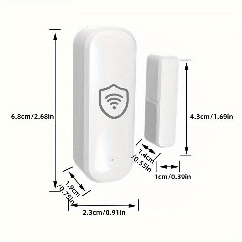 1 или 2 датчика магнитной двери/окна Tuya Smart Home Security с сигнализацией - голосовое управление, удаленное управление через приложение, совместим с Alexa и Google Assistant