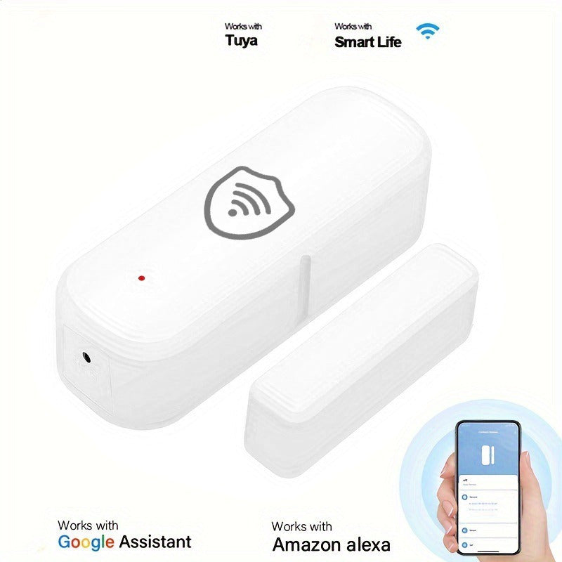 Wireless Magnetic Door Window Sensor with Alarm Voice Control App Remote Compatible with Alexa Google Assistant