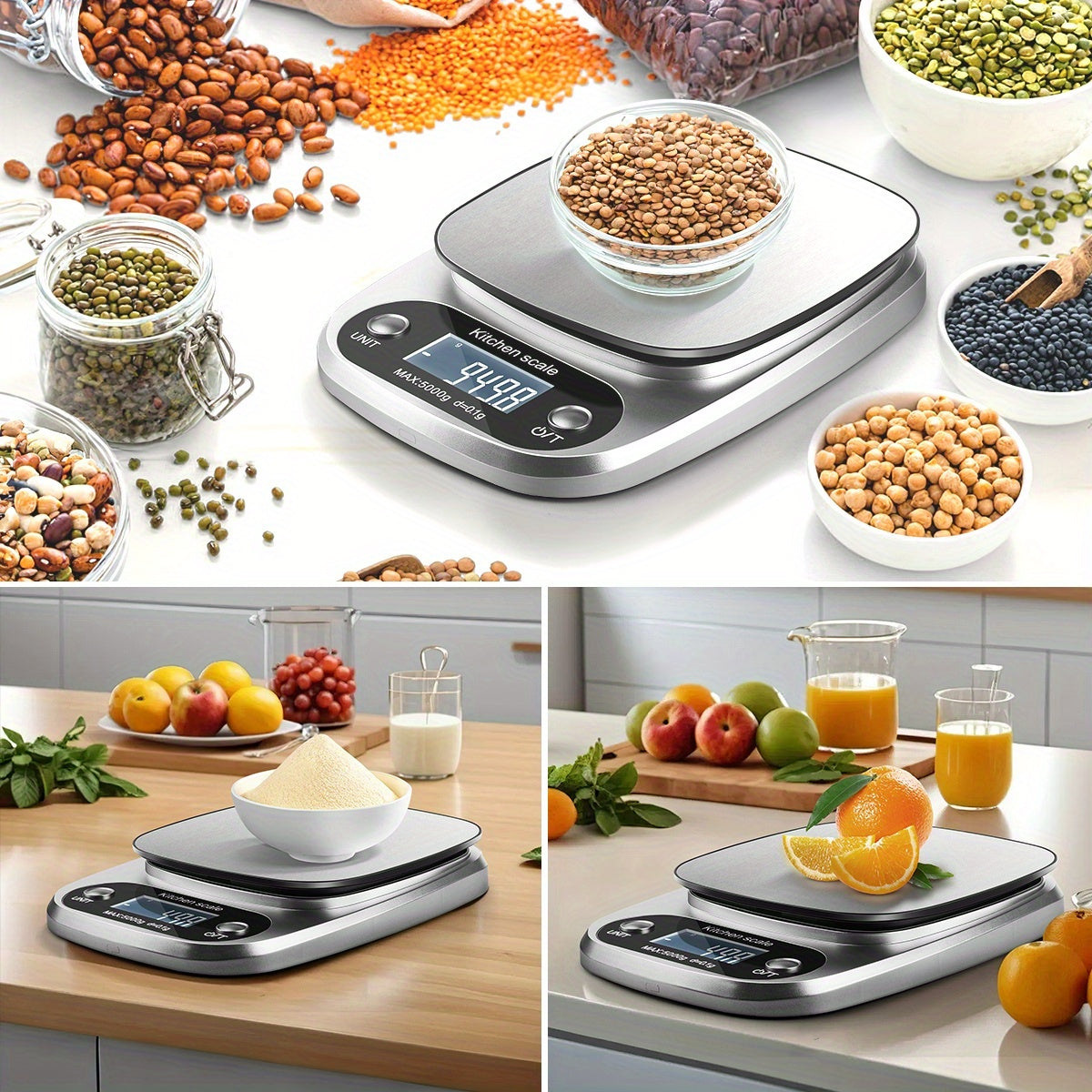 High Precision Digital Kitchen Scale 5kg/0.1g with 9 Units for Baking Cooking Jewelry