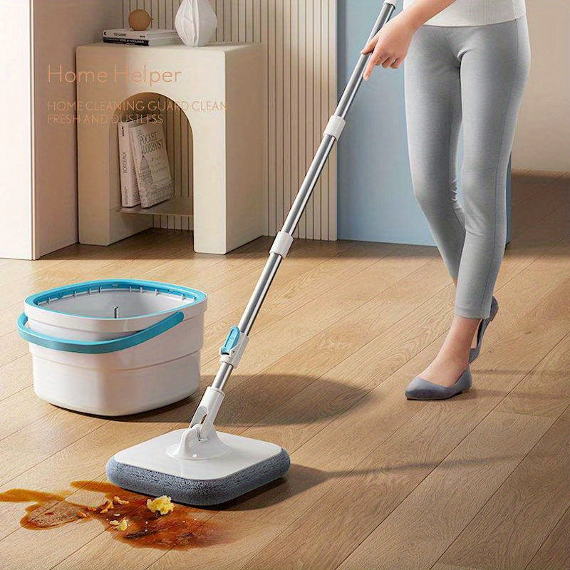 Spin Mop va chelakni qo'lga oling, oshxona va yashash xonasi pollari uchun eng yaxshi uy tozalash vositasi. Ushbu pol tozalovchi avtomatik tsentrifugal suv ajratish va samarali quritish funksiyasiga ega bo'lib, pollaringizni yangi va changsiz qoldiradi.