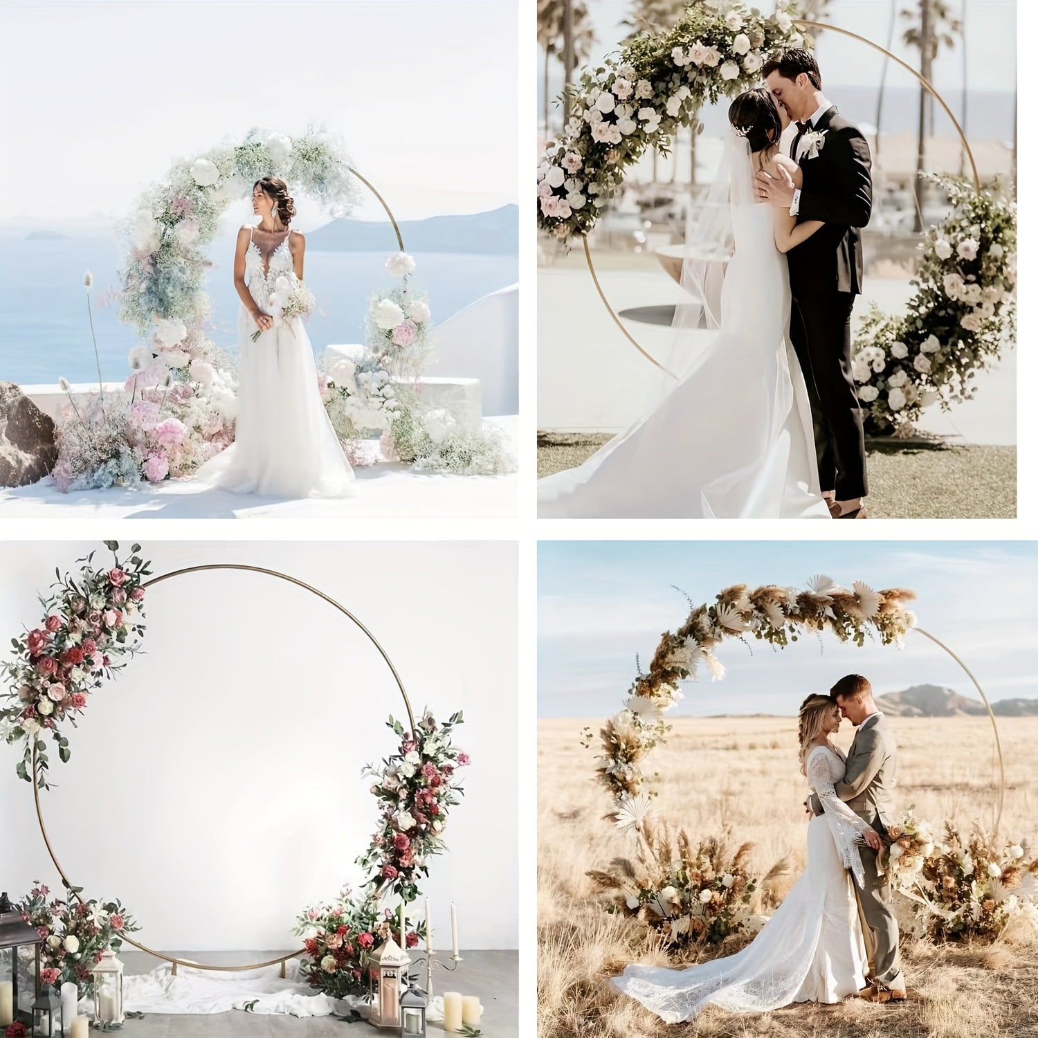 Gold Metal Wedding Arch for Events and Parties