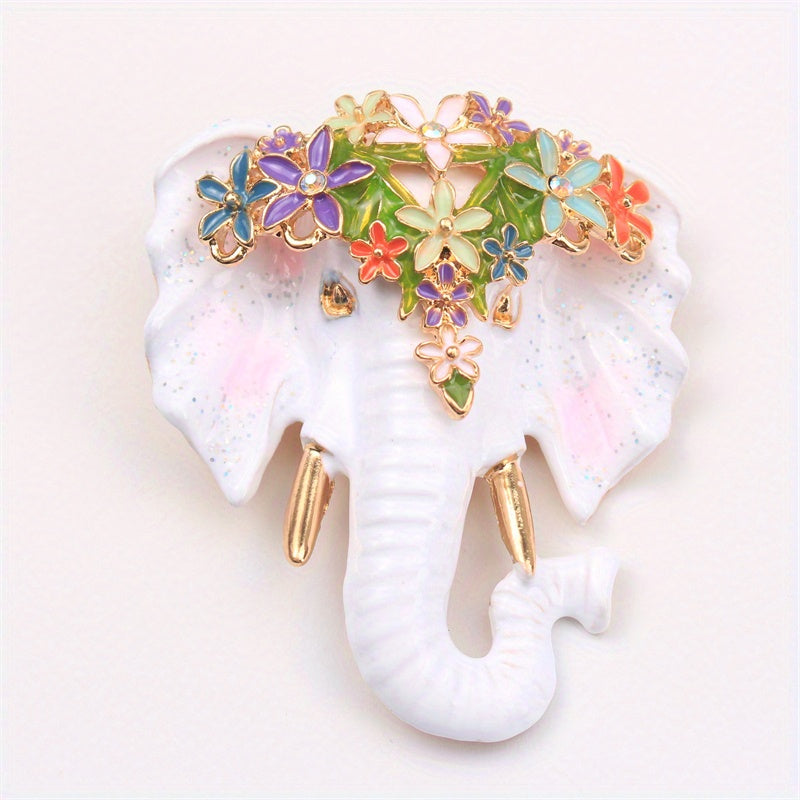 Retro Enamel Elephant Brooch Pin for Women Jewelry Travel Party Daily Wear