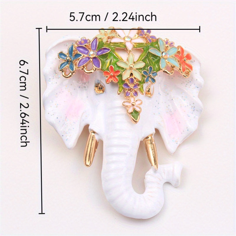 Retro Enamel Elephant Brooch Pin for Women Jewelry Travel Party Daily Wear