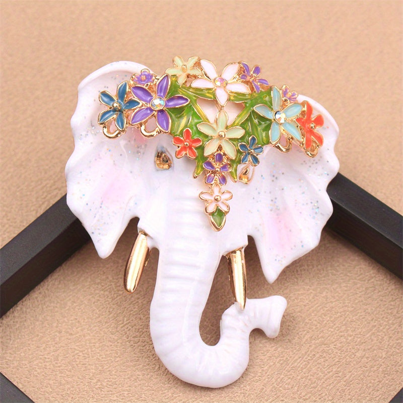 Retro Enamel Elephant Brooch Pin for Women Jewelry Travel Party Daily Wear