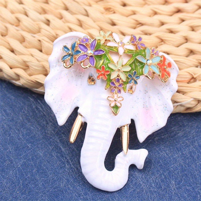 Retro Enamel Elephant Brooch Pin for Women Jewelry Travel Party Daily Wear
