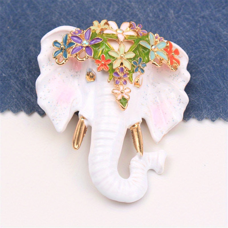Retro Enamel Elephant Brooch Pin for Women Jewelry Travel Party Daily Wear