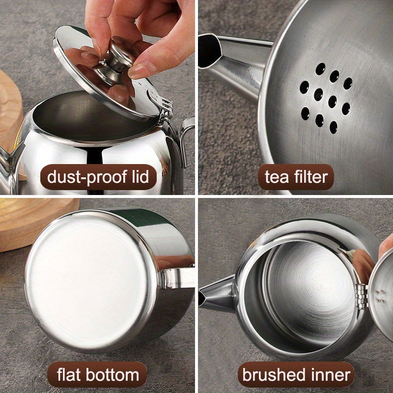 Juego de tetera de acero inoxidable 4 tamaños 0.5L-2L para uso en estufa de gas y inducción