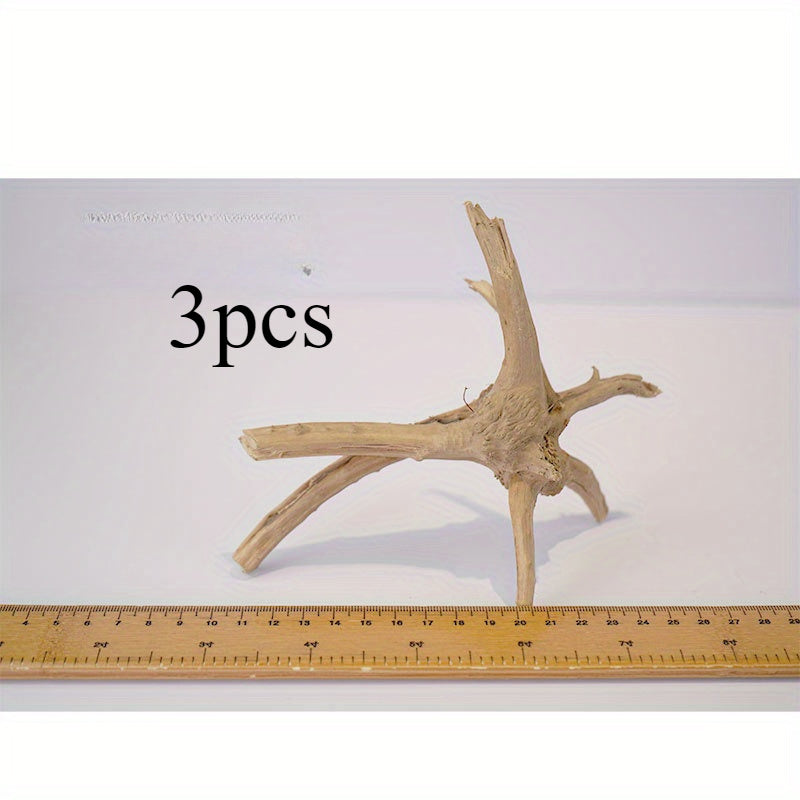 3-Piece Natural Rhododendron Root Aquarium Decor Real Wood Fish Tank Accessories