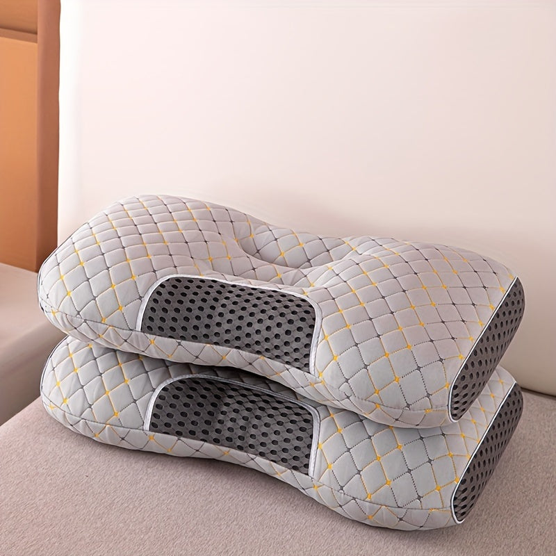 Set of 2 Multifunctional Memory Foam Massage Pillows for Neck and Back Support
