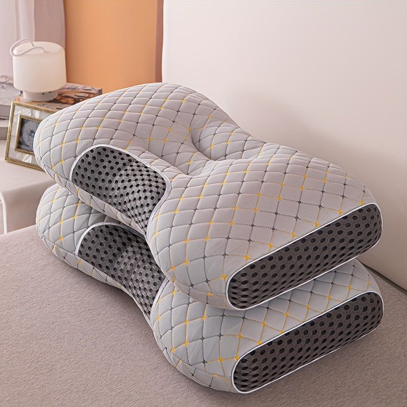 Set of 2 Multifunctional Memory Foam Massage Pillows for Neck and Back Support