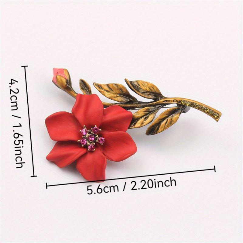 Vintage Rhinestone Floral Brooch for Dresses Sweaters and Shawls