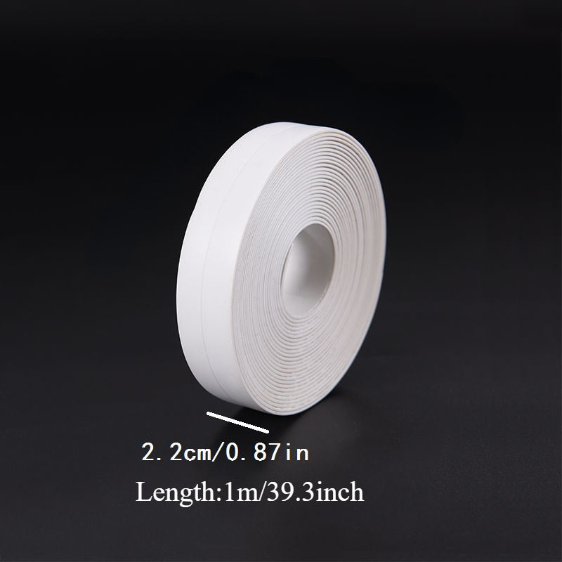 Self-Adhesive Caulk Tape Waterproof Sealant for Bathrooms and Toilets White