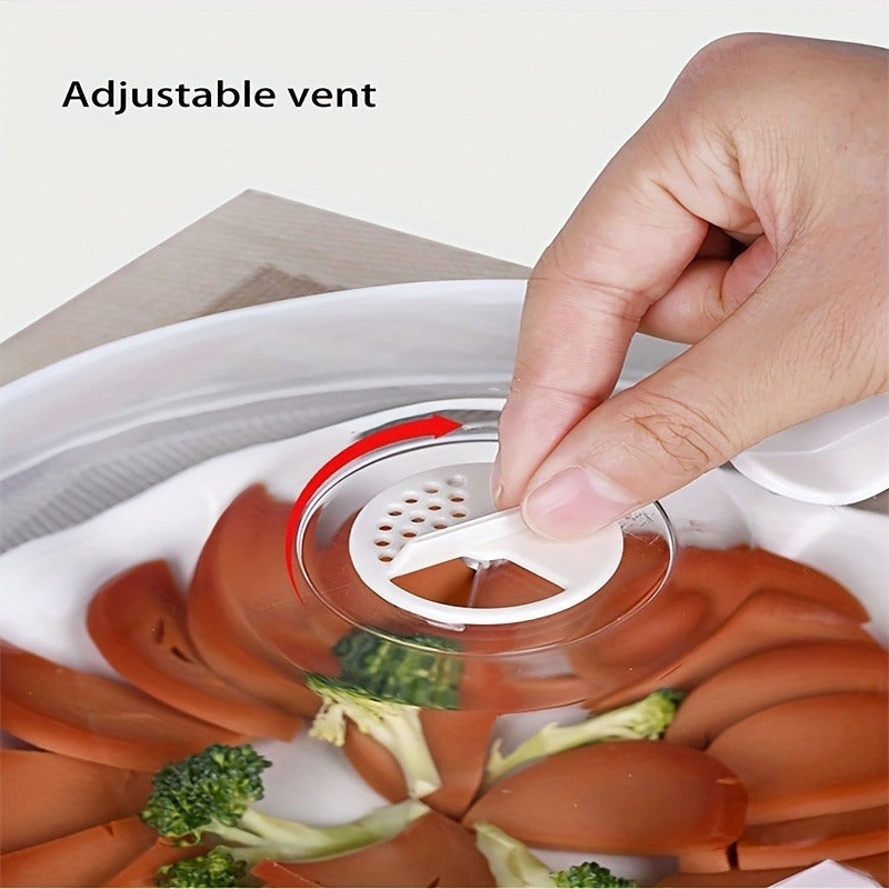 Transparent Microwave Oven Plate Cover with Ventilation, High-Temperature Resistant PC Material