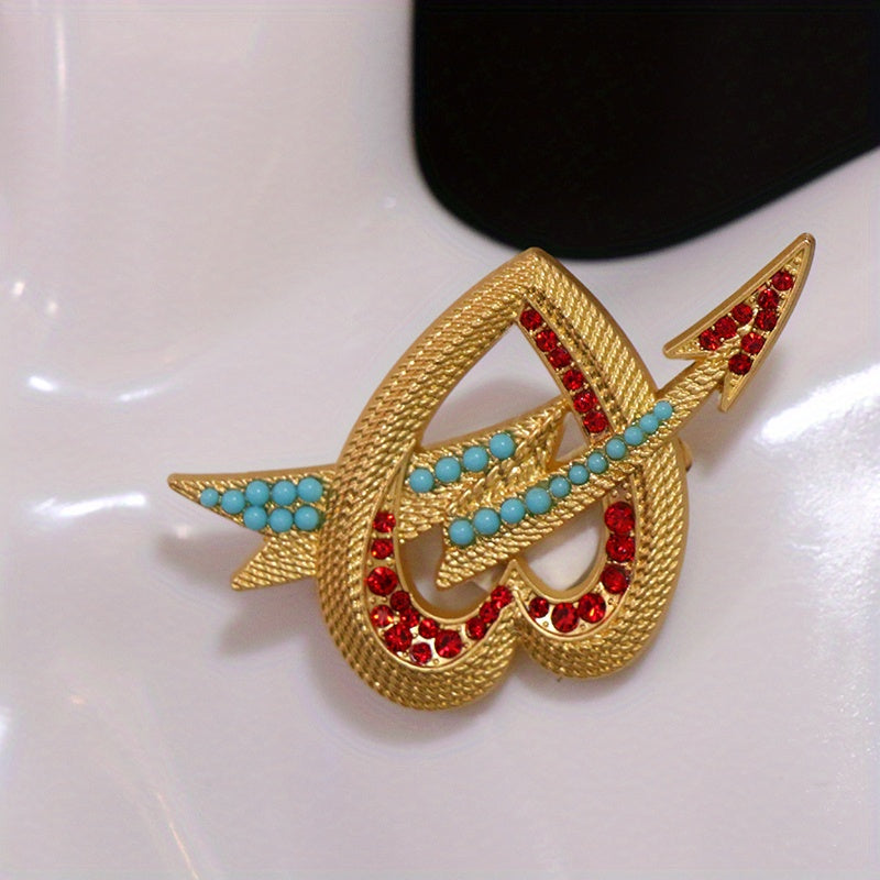 Enamel Brooch for Women Irregular Shape Rhinestones Statement Jewelry