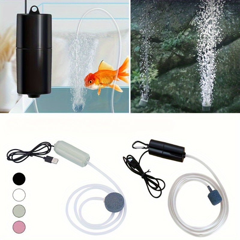 Mini USB Aquarium Air Pump with Hose and Air Stone for Fish Tanks and Outdoor Fishing