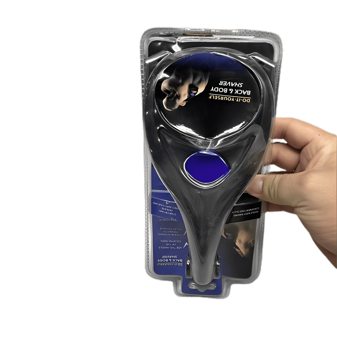 Set de maquinilla y hojas para espalda de hombre con mango ergonómico para afeitado en seco y húmedo