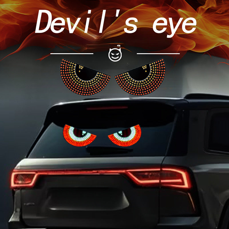 2pcs LED Car Lights USB Powered No Wiring Flex Display Red Yellow