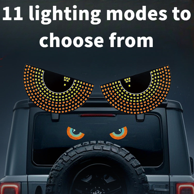 2pcs LED Car Lights USB Powered No Wiring Flex Display Red Yellow