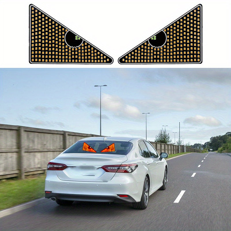 2pcs LED Car Lights USB Powered No Wiring Flex Display Red Yellow