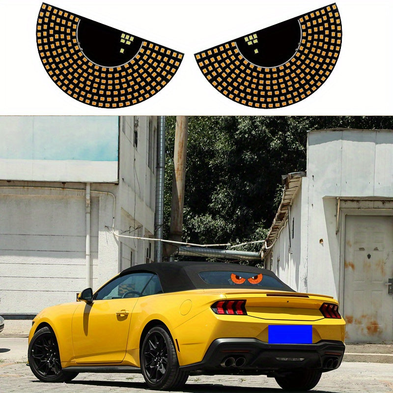 2pcs LED Car Lights USB Powered No Wiring Flex Display Red Yellow