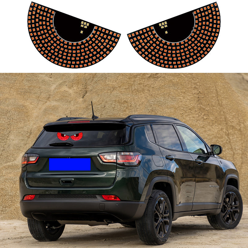 2pcs LED Car Lights USB Powered No Wiring Flex Display Red Yellow