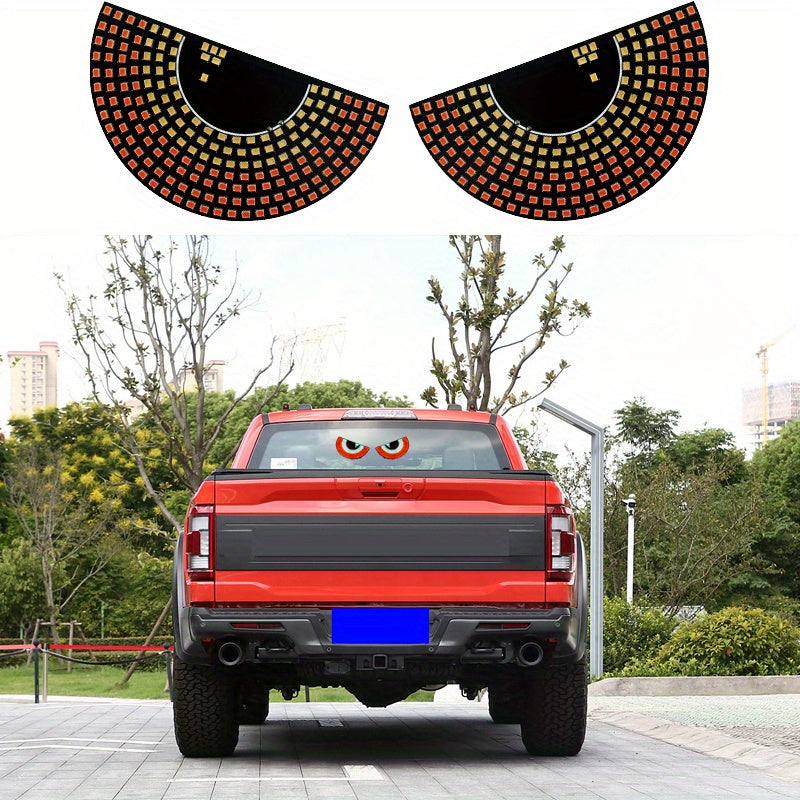 2pcs LED Car Lights USB Powered No Wiring Flex Display Red Yellow