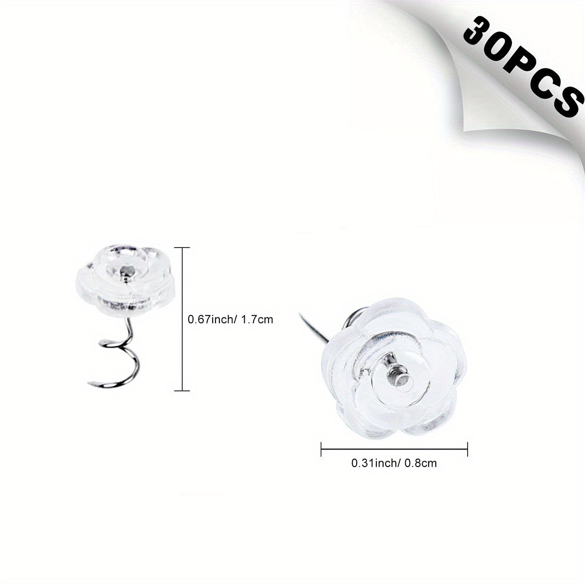 30 Pieces Upholstery Fasteners with Rose Head for Securing Bedskirts and Furniture