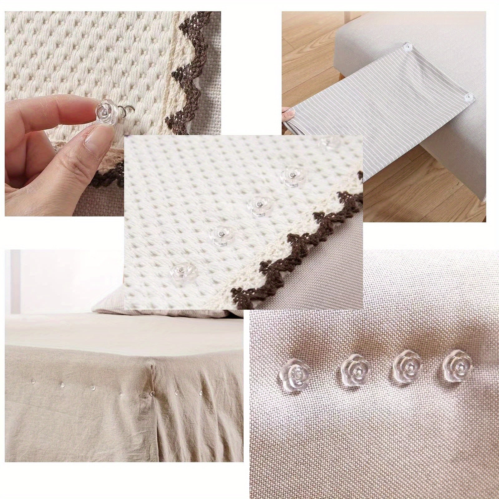 30 Pieces Upholstery Fasteners with Rose Head for Securing Bedskirts and Furniture