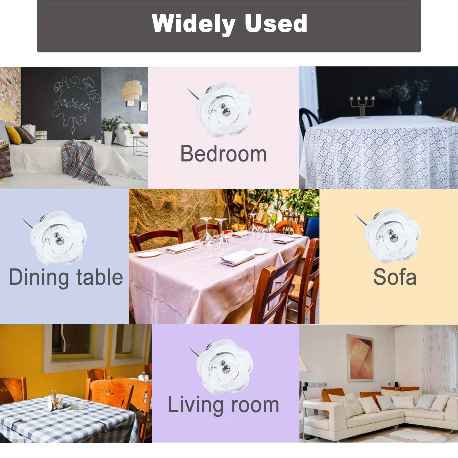 30 Pieces Upholstery Fasteners with Rose Head for Securing Bedskirts and Furniture