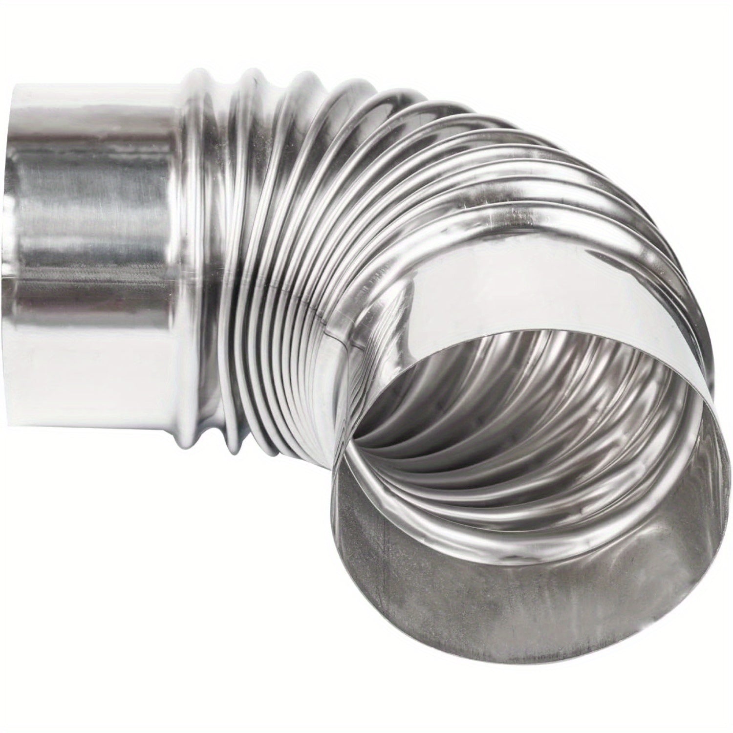 Stainless Steel Wood Stove Pipe Elbow Extension 3.5-Inch 90 Degree Chimney Connector 2-Pack