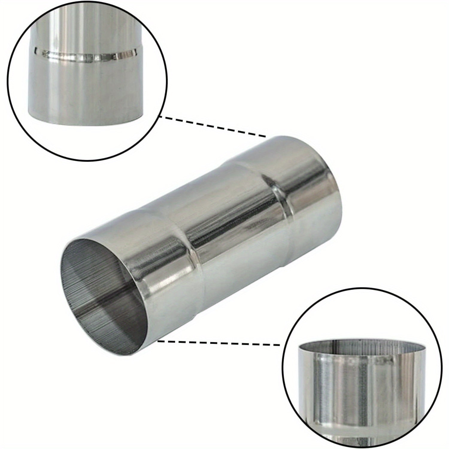 Set of 2 Stainless Steel Stove Pipe Adapters 5.99cm Female Flue Connectors