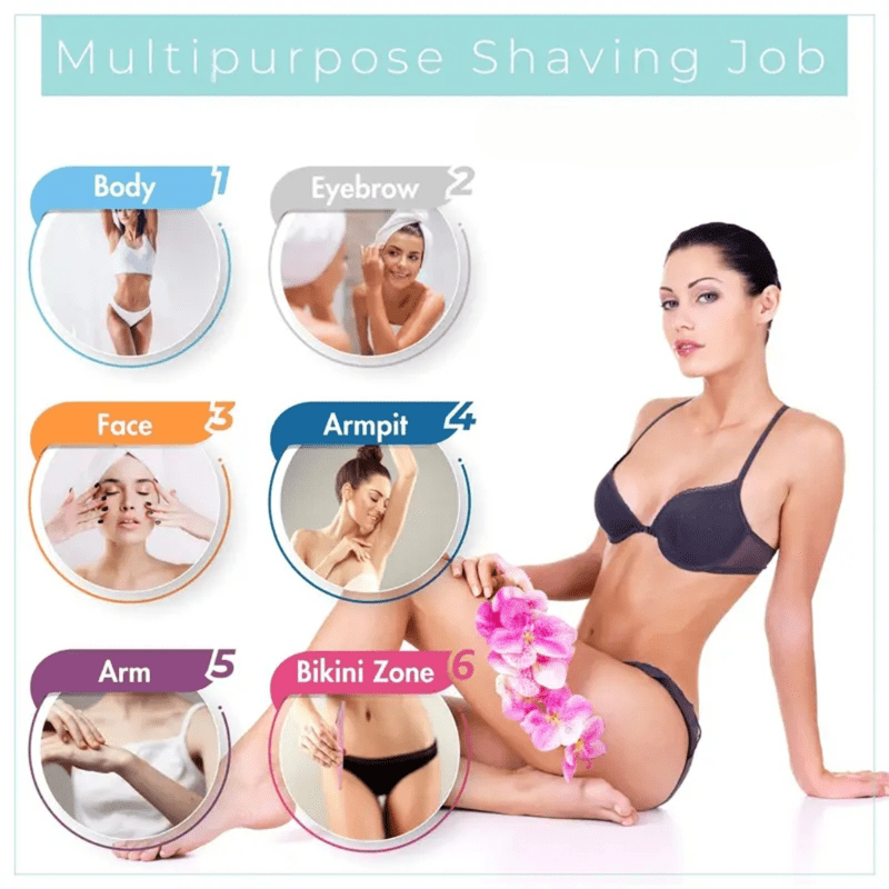 10Pcs Stainless Steel Facial Trimmer Set for Men and Women Hair Removal Kit