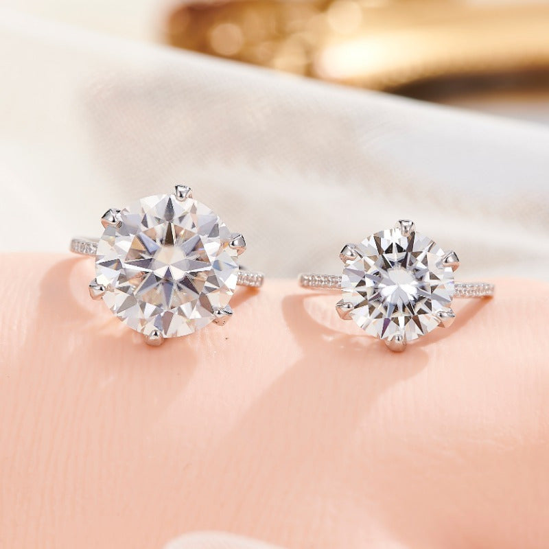 Moissanite Engagement Ring 5/10 Carats Wedding Proposal Jewelry