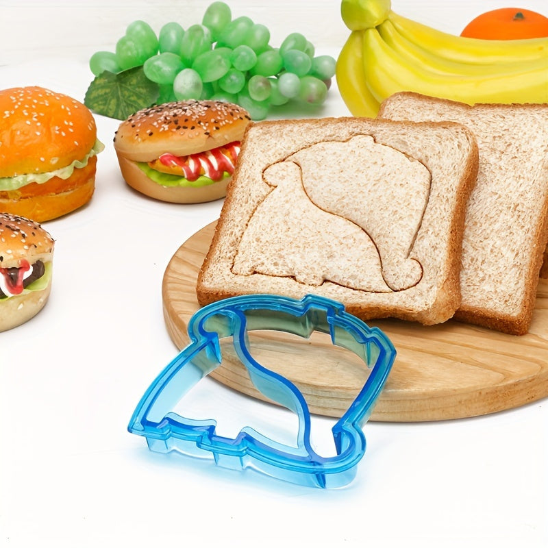 Cortador de sándwiches de plástico en forma de dinosaurio para sándwiches, divertido utensilio de cocina, regalo