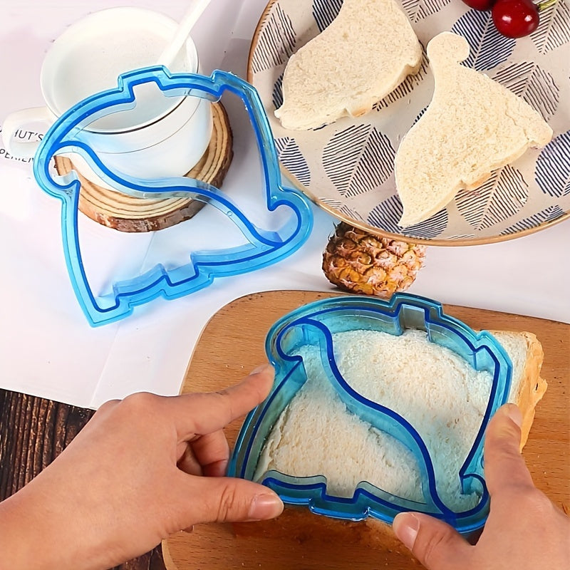 Cortador de sándwiches de plástico en forma de dinosaurio para sándwiches, divertido utensilio de cocina, regalo