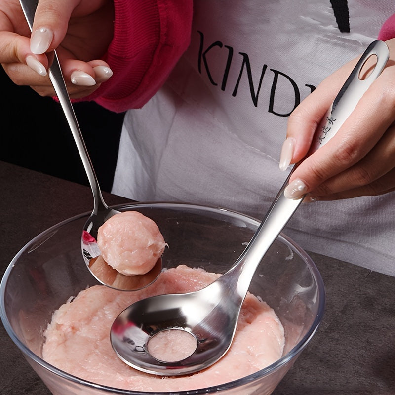 Stainless Steel Meatball Maker Spoon Long Handle Nonstick Food-Safe Kitchen Tool