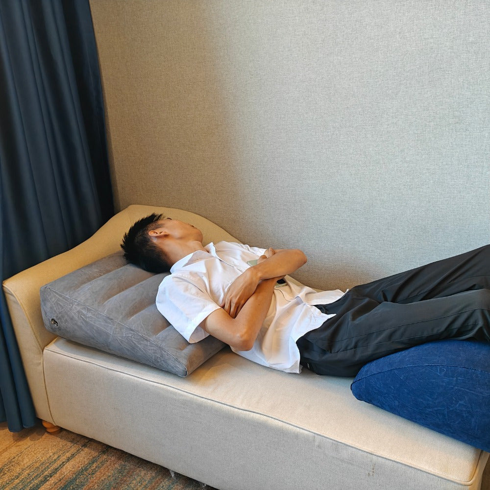 Pregnancy Support Pillow Inflatable Body Pillow for Expectant Mothers with Triangular Design for Back Leg and Foot Support